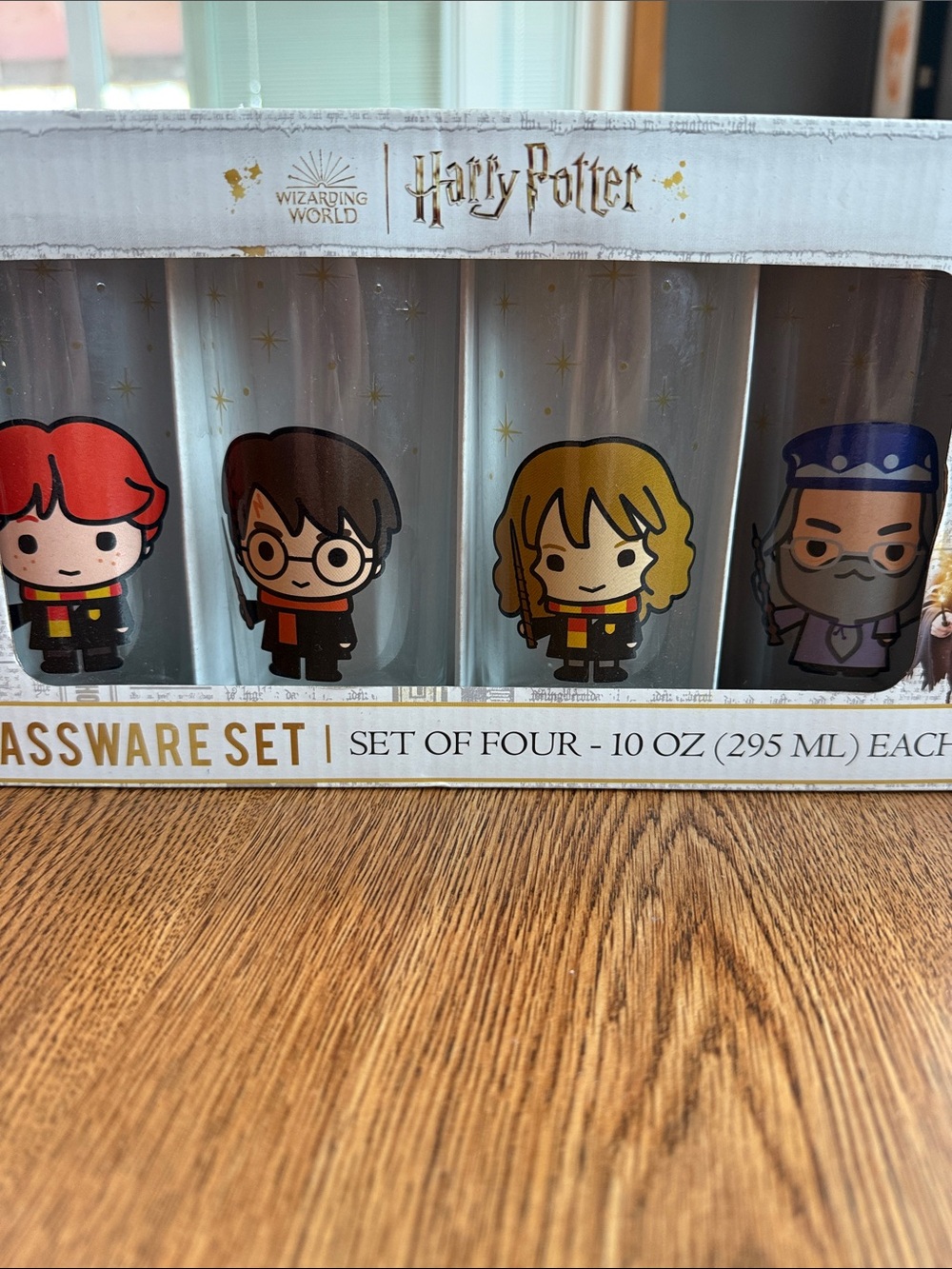 NWT Harry Potter Wizarding World Chibi Glassware Set - Set of 4 (10 oz)